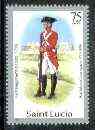 St Lucia 1984-89 Military Uniforms 75c (Private, 76th Regiment) wmk'd Post Office with 1984 imprint date unmounted mint, SG 806 (gutter pairs & blocks pro rata)