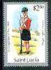 St Lucia 1984-89 Military Uniforms $2.50 (Private, 93rd Regiment) wmk'd Post Office with 1984 imprint date unmounted mint, SG 809 (gutter pairs & blocks pro rata)