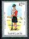 St Lucia 1984-89 Military Uniforms $2.50 (Private, 93rd Regiment) wmk'd Post Office with 1984 imprint date unmounted mint, SG 809 (gutter pairs & blocks pro rata)