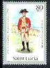 St Lucia 1984-89 Military Uniforms 80c (Officer, 27th Regiment) no watermark with 1986 imprint date unmounted mint, SG 940 (gutter pairs & blocks pro rata)