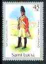 St Lucia 1984-89 Military Uniforms 45c (Private, 27th Regiment) no watermark with 1987 imprint date unmounted mint, as SG 935 (gutter pairs & blocks pro rata)