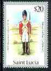 St Lucia 1984-89 Military Uniforms $20 (Private, 46th Regiment) no watermark with 1987 imprint date, unmounted mint as SG 946 (gutter pairs & blocks pro rata)