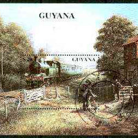 Guyana 1990 British Steam Locomotives m/sheet (Southern Railway) fine cto used Sc #2297