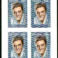 Guyana 1995 Elvis Presley 60th Birthday m/sheet in card containing four $300 values embossed in silver foil (with hologram background) from a numbered limited printing
