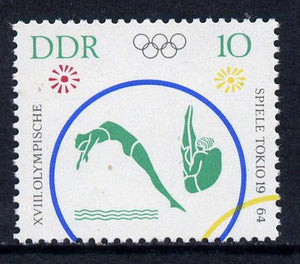 Germany - East 1964 Diving 10pf from Tokyo Olympic Games set unmounted mint, SG E760