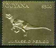Guyana 1994 Jurassic Period #3 $300 perf and embossed in gold foil from a limited numbered edition unmounted mint