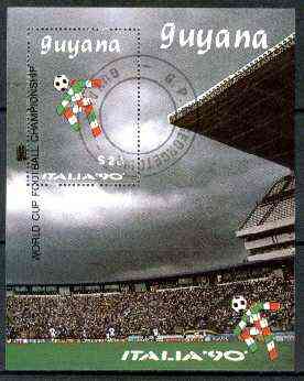 Guyana 1989 Football World Cup 'Italia 90' perf m/sheet fine cto used Sc #2224