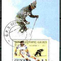 Guyana 1988 Winter Olympic Games $2 perf m/sheet (Downhill Skiing) fine cto used
