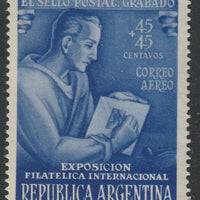 Argentine Republic 1951 Stamp Engraver 45c+45c from Philatelic Exhibition set, unmounted mint SG 821*