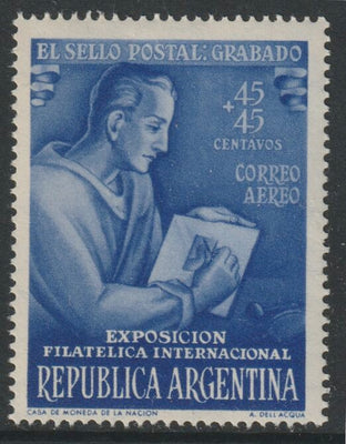 Argentine Republic 1951 Stamp Engraver 45c+45c from Philatelic Exhibition set, unmounted mint SG 821*
