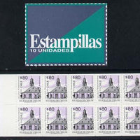 Booklet - Chile 1994 800p booklet containing pane of 10 x 80p Quinchao Church discount stamps (SG 1515)