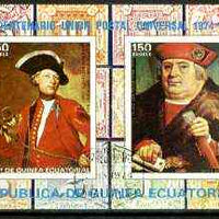 Equatorial Guinea 1974 Centenary of UPU (Thurn & Taxis Stamps & Postmasters) imperf m/sheet fine cto used
