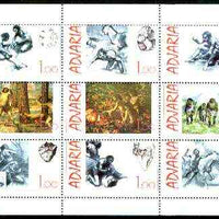 Adjaria 1999 Prehistoric Man sheetlet containing complete set of 9 values unmounted mint
