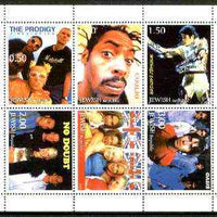 Jewish Republic 1999 Pop Stars (Spice Girls, Oasis, Jackson, etc) sheetlet containing complete set of 6 values unmounted mint