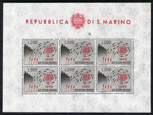 San Marino 1962 Europa 200 lira in sheetlet of 6 unmounted mint as SG 689