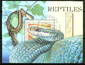 Benin 1999 Snakes perf m/sheet fine cto used