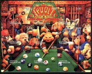 Tadjikistan 1999 Dogs Playing Pool composite perf sheetlet containing complete set of 9 values unmounted mint
