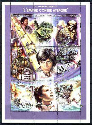 Togo 1999 Star Wars 'The Empire Strikes back' perf sheetlet containing 9 values, unmounted mint