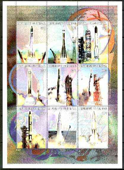 Senegal 1999 Space Travel perf sheetlet containing 9 values, unmounted mint