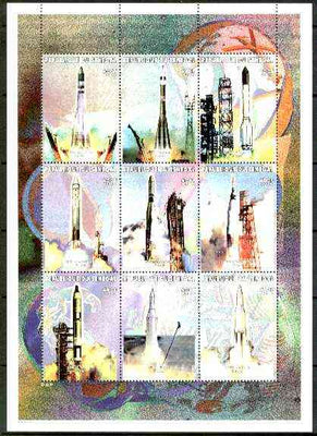 Senegal 1999 Space Travel perf sheetlet containing 9 values, unmounted mint
