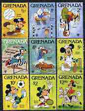 Grenada 1979 Int Year of the Child (3rd issue) Walt Disney characters playing Sport set of 9 unmounted mint, SG 1025-33*