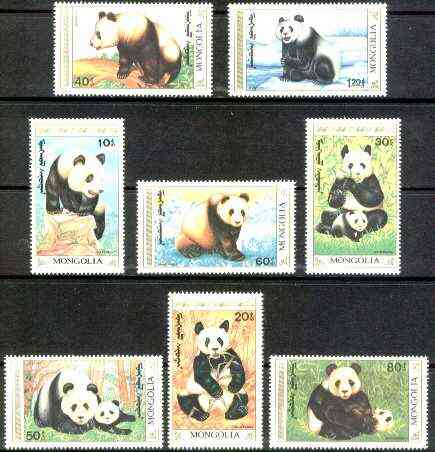 Mongolia 1990 The Giant Panda complete set of 8 unmounted mint, SG 2129-36*