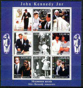 Turkmenistan 1999 John Kennedy Jnr #1 perf sheetlet containing 9 values unmounted mint