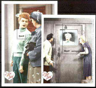 Mongolia 1999 Lucille Ball set of 2 perf souivenir sheets, unmounted mint