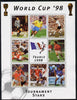 Zambia 1998 Football World Cup #1 perf sheet containing 8 values plus label unmounted mint
