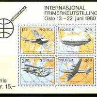 Norway 1979 'Norwex 80' Int Stamp Exhibition (Arctic Aviation) m/sheet unmounted mint, SG MS 847
