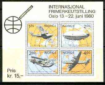 Norway 1979 'Norwex 80' Int Stamp Exhibition (Arctic Aviation) m/sheet unmounted mint, SG MS 847