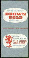 Match Box Labels - Brown Gold Instant Coffee 'All Round the Box' matchbox label in superb unused condition