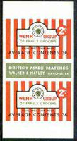 Match Box Labels - Wemm Family Butchers (Clock) 'All Round the Box' matchbox label in superb unused condition