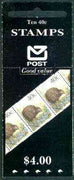 New Zealand 1990 $4.00 booklet containing pane of 10 x Brown Kiwi 40c, pristine, SG SB 53