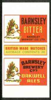 Match Box Labels - Barnsley Bitter (Acorns) 'All Round the Box' matchbox label in superb unused condition