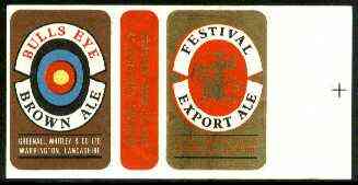 Match Box Labels - Bulls Eye Brown Ale (Target) 'All Round the Box' matchbox label in superb unused condition