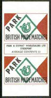Match Box Labels - Park (Stylised Fish) 'All Round the Box' matchbox label in superb unused condition