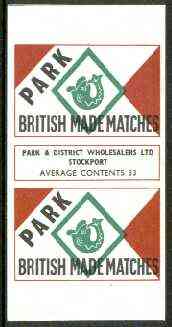 Match Box Labels - Park (Stylised Fish) 'All Round the Box' matchbox label in superb unused condition