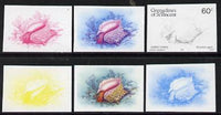 St Vincent - Grenadines 1985 Shell Fish 60c (Queen Conch as SG 361) set of 6 imperf progressive colour proofs comprising the four individual colours plus 2 & 3-colour composites unmounted mintNote: Due to a very fortunate purchas……Details Below