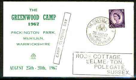 Great Britain 1967 Commemorative cover for Greenwood Camp with special illustrated last day cancel and Last day cachet