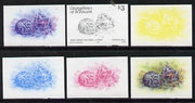 St Vincent - Grenadines 1985 Shell Fish $3 (West Indian Top Shell as SG 363) set of 6 imperf progressive colour proofs comprising the four individual colours plus 2 & 3-colour composites unmounted mintNote: Due to a very fortunat……Details Below