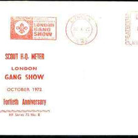 Great Britain 1972 commemorative cover for the 40th Anniversary of London Gang Show with special illustrated meter cancel