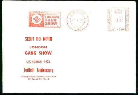 Great Britain 1972 commemorative cover for the 40th Anniversary of London Gang Show with special illustrated meter cancel