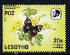 Lesotho 1986-88 Blue Pansy provisional 20s on 4s with double surcharge, one inverted unmounted mint, (SG 732a)
