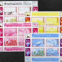 Angola 1999 Walt Disney's Railroad History #3 sheetlet containing 4 values - the set of 4 imperf progressive proofs comprising various 2 and 3-colour composites
