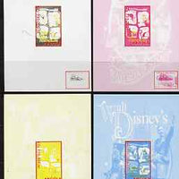 Angola 1999 Walt Disney's Railroad Story #1 s/sheet - the set of 4 imperf progressive proofs comprising various 2 and 3-colour composites, unmounted mint