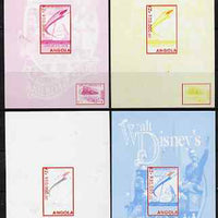 Angola 1999 Walt Disney's Railroad Story #2 s/sheet - the set of 4 imperf progressive proofs comprising various 2 and 3-colour composites, unmounted mint