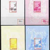 Angola 1999 Walt Disney's Railroad Story #3 s/sheet - the set of 4 imperf progressive proofs comprising various 2 and 3-colour composites, unmounted mint
