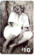 Telephone Card - Marilyn Monroe $10 phone card (B & W sitting by tree) by LDC (France) limited edition of just 1,000