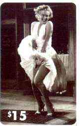 Telephone Card - Marilyn Monroe $15 phone card (B & W Dress blowing up) by LDC (France) limited edition of just 1,000